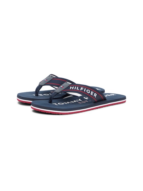 Tommy hilfiger teenslipper blauw tweede thumbnail