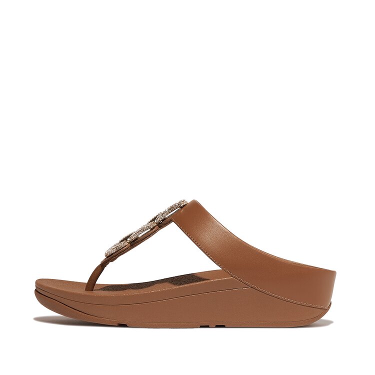 Fitflop teenslipper cognac eerste thumbnail